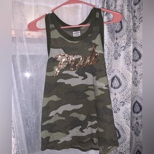 PINK Victoria Secret Green Camoflauge Xsmall womens tank top